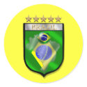 Brazil 5 star badge Soccer football sticker