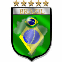 Brazil 5 star Polo Shirt Soccer Badge Emblem
