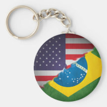 brazil and america key chains
