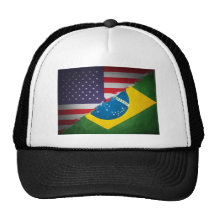 brazil and america mesh hat