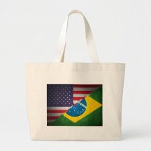 brazil and america tote bag