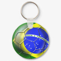 Brazil Brasil Samba football Brazilian flag ball keychains