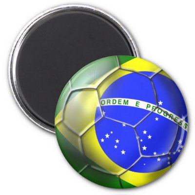 Brazil Brasil Samba football Brazilian flag ball Magnet by SoccerJersey