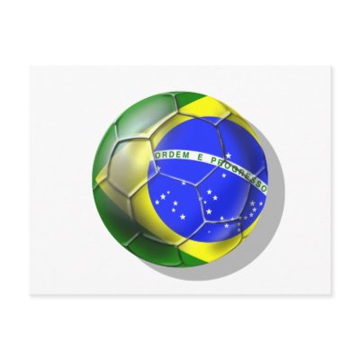 Brazil Brasil Samba football Brazilian flag ball Post Card