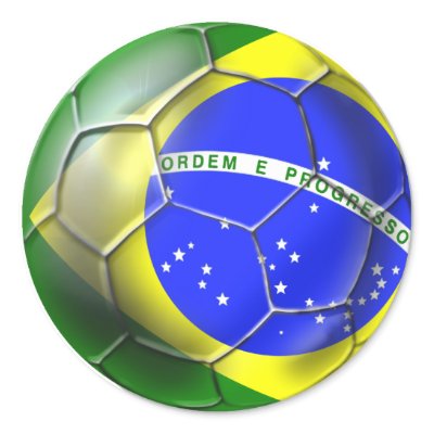 Brazil Brasil Samba football Brazilian flag ball Round Sticker by 