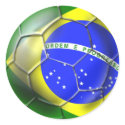Brazil Brasil Samba football Brazilian flag ball stickers