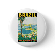 Brazil Brazilian Information Bureau Pinback Button