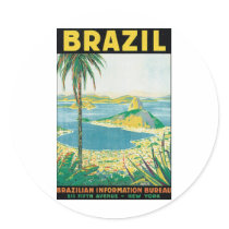 Brazil Brazilian Information Bureau Round Sticker