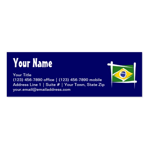 Brazil Brush Flag Business Card