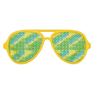 Brazil color square ブラジルカラー タイル模様 aviator sunglasses