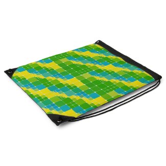 Brazil color square ブラジルカラー タイル模様 drawstring backpacks