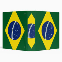 Brazil flag 3 ring binder