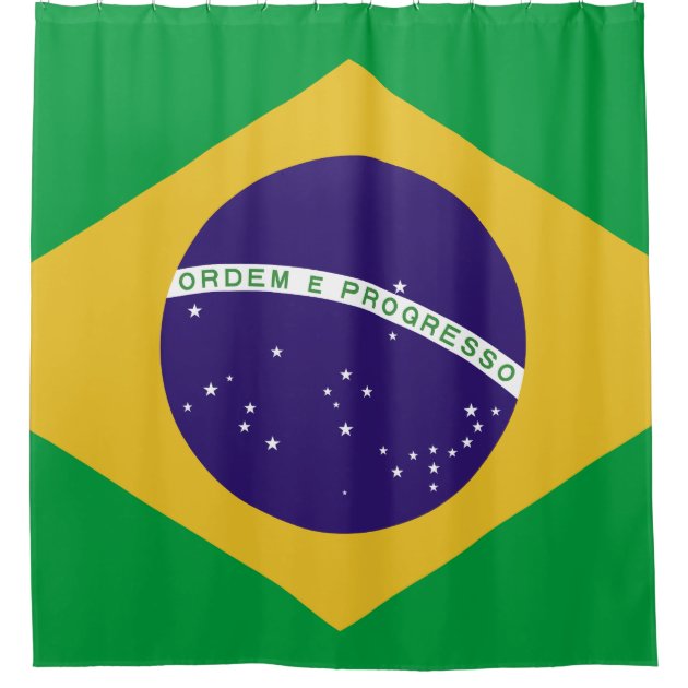 Brazil Flag Bandeira do Brasil Shower Curtain-1