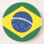 Brazil flag beverage coaster