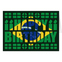 Brazil Flag Birthday Card