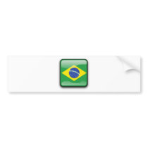 Brazil Flag Button Bumper Sticker