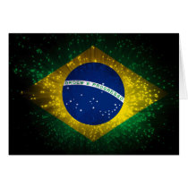 Brazil Flag Firework Greeting Card