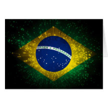 Brazil Flag Firework Greeting Card