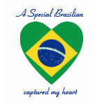 Brazil Flag Heart Ladies Baby Doll T-Shirt