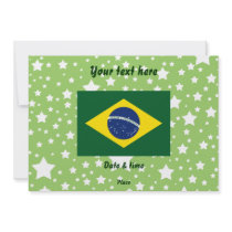 Brazil flag personalized invites