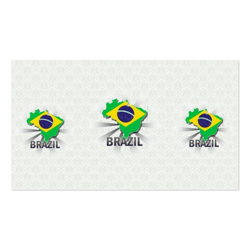 Brazil Flag Map 2.0 Business Card Template (back side)
