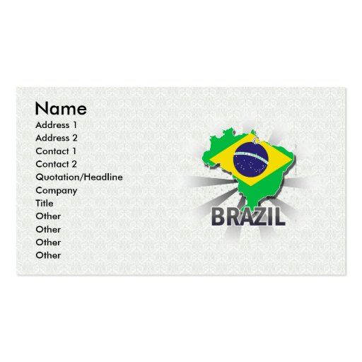 Brazil Flag Map 2.0 Business Card Template (front side)