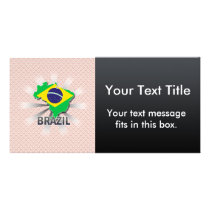 Brazil Flag Map 2.0 Customized Photo Card