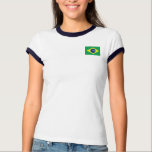 Brazil Flag + Map T-Shirt by FlagAndMap Brazil Flag + Map T-Shirt