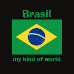 Brazil Flag + Map + Text T-Shirt by FlagAndMap Brazil Flag + Map + Text T-Shirt