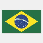 Brazil flag rectangle stickers