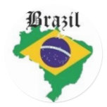 BRAZIL FLAG  T-SHIRT AND ETC ROUND STICKERS