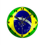 Brazil Flag Wall Clock