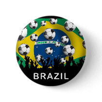 Brazil Football Pinback Buttons