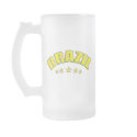 Brazil frosted glass beer mug