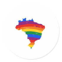 BRAZIL GAY PRIDE ROUND STICKER