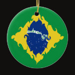Brazil Gnarly Flag ornaments by Flagnostic Brazil Gnarly Flag ornaments