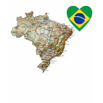 Brazil Heart Flag and Map T-Shirt