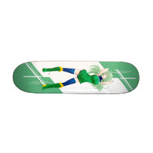 Brazil Manga girl dressed in Flag - Brazilian- Skateboard