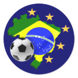Brazil map 5 stars soccer ball gifts stickers