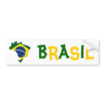 Brazil map bumper sticker