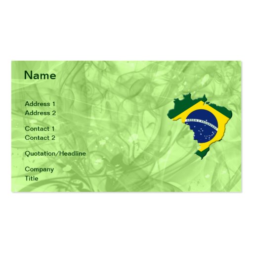 Brazil map business card templates (front side)