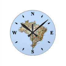 Brazil Map Clock