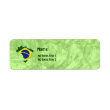 Brazil map custom return address labels