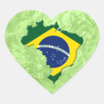 Brazil map heart sticker