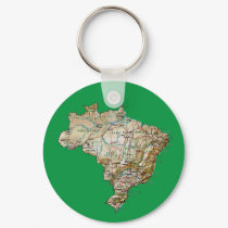 Brazil Map Keychain
