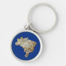 Brazil Map Keychain