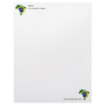 Brazil map personalized letterhead