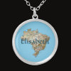 Brazil Map Name Necklace