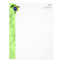 Brazil map personalized letterhead