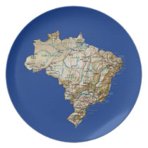 Brazil Map Plate